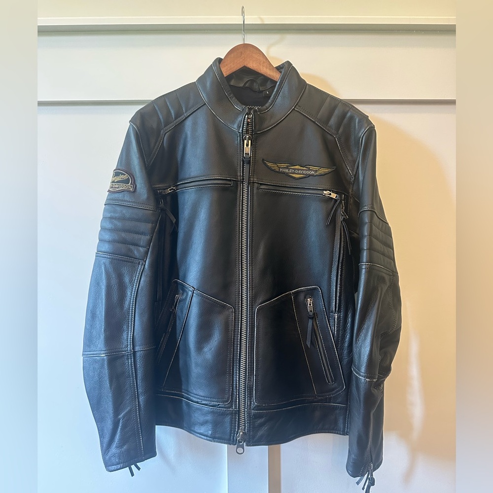 Men’s Harley Davidson Kane B&S Leather Riding Jacket